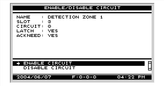 SECTION 3 USER INTERFACE 2.3 Disable Utility A disabled circuit or sensor will still be displayed on the alpha-numeric display on activation but will NOT activate any output.