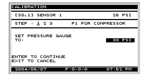SECTION 3 USER INTERFACE Selecting one of the sensor will give access to its calibration screen which displays detailed instructions to the user.