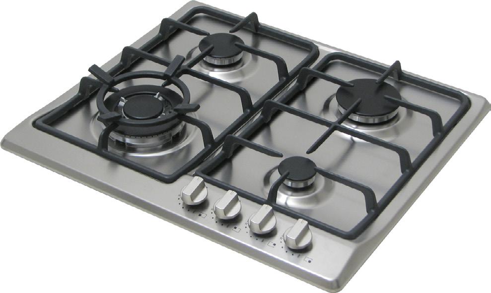 HJ4VRSMSG0 Gas Hob 60cm 4 Gas burners Front Left position : Triple Ring (3.35 kw) Rear Left position : Semirapid (1.75 kw) Front Right position : Auxiliary (1.