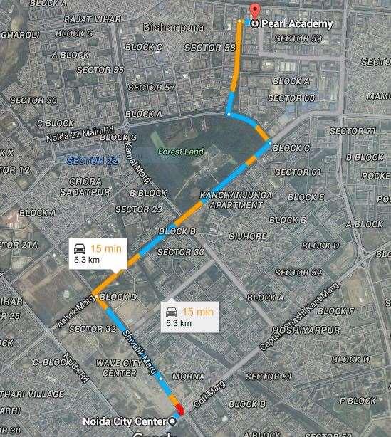 The institute is just 6 km away form the metro