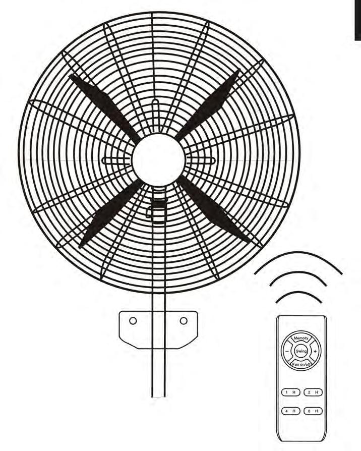 INSTRUCTIONS MANUAL INDUSTRIAL WALL FAN (20, 26, 30 ) WITH REMOTE