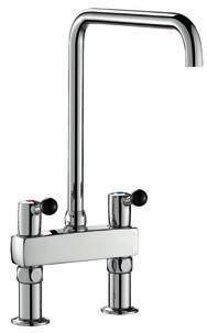 Mixers and taps for Commercial Kitchens deckmounted 100 lpm / Rapidfill: flow rate 100 lpm at 3 bar Increased durability and endurance: brass body and spout, shockresistant ball levers will withstand