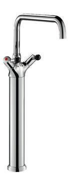 pillar mounts 35 max MIXERS & TAPS FOR COMMERCIAL KITCHENS Swivelling, tubular spout Ø 22mm H. 650mm L. 300mm. Starshaped, brass flow straightener.