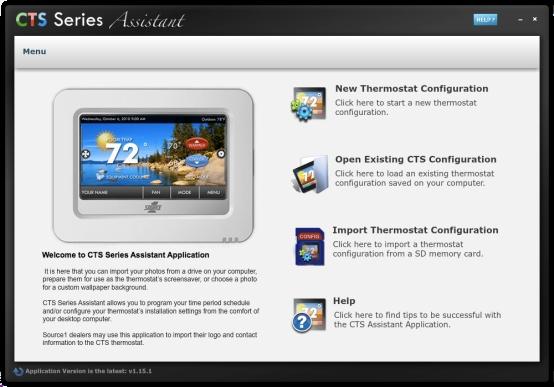 CTS Series Assistant CTS Series Assistant may be downloaded at no charge at: www.source1thermostats.