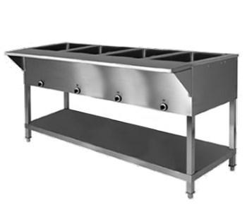 7 kw, NSF, cmetus, ENERGY STAR SERVING COUNTER, HOT FOOD, ELECTRIC Klinger's Trading Model SW 3H 120 Sealed Well Electric Table, stationary, 3 pan, 47 1/2"W x 30 5/8"D, (3) 12" x 20" hot wells,