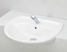 TWYFORD GALERIE 560MM SEMI-RECESSED WASH BASIN T WY-GN4661WH 1 x taphole