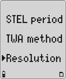 User Options Menu TWA Method The TWA method (time-weighted average) option is a safety measure used to calculate accumulated averages of gases to notify the user when the maximum average is