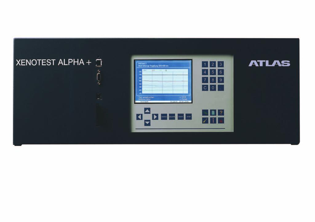 Irradiance [W/m /nm] 4,5 TFT full colour 5,7" touch screen control panel display of all test parameter., Most common test methods preprogrammed; space for custom tests.