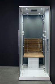 It s perfect first thing in the morning or last thing at night just relax and enjoy. Everything is provided in the Cube steam shower.