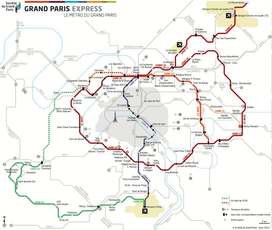 Paris built by the SGP The regional rail network, due
