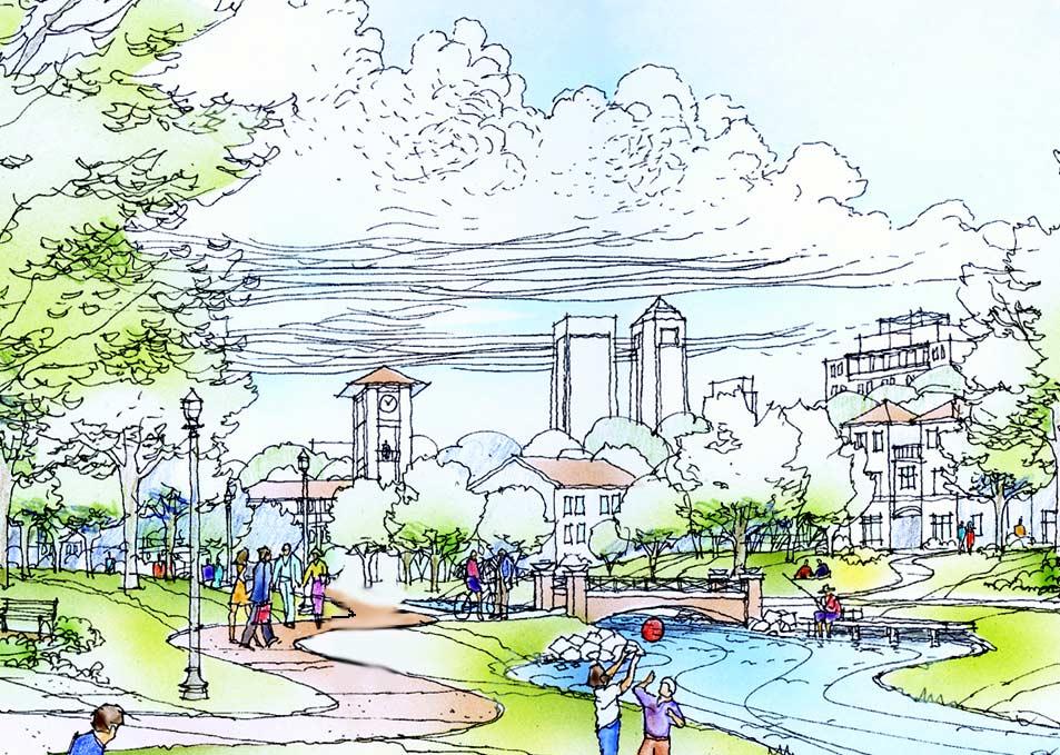 CELEBRATING THE RIVER: A PLAN FOR DOWNTOWN JACKSONVILLE Hogan s Creek is an essential link in the Emerald Necklace with the development of an informal park along its banks, connecting the Cathedral