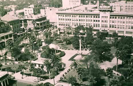 Envisioned by town founder Isaiah Hart as a traditional town square, Hemming Plaza was deeded to the city in 1866 and named City Park. The subsequent development of the St.