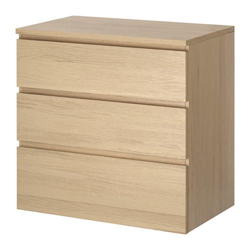 00 delivered $55.00 assembly IKEA Malm 2 drawer chest in white stained oak veneer 101.786.