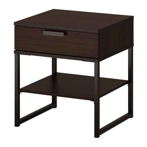 IKEA Trysil nightstand in dark brown/black 602.360.24 17 3/4in x 15 3/4in $85.