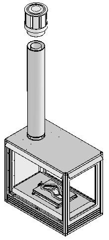 VENTING IMPORTANT: WE RECOMMEND INSTALLING A RESTRICTOR (INCLUDED IN FIREPLACE COMPONENTS PACKET) ON ALL VERTICAL VENT TERMINATIONS INSTALLED WITHOUT ELBOWS.