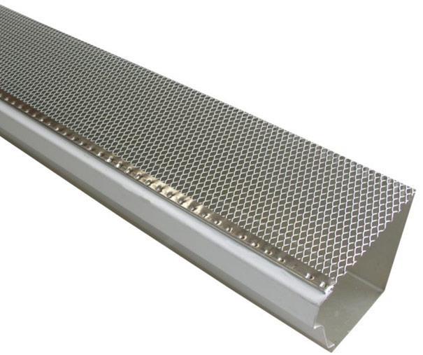 Drop-In Leaf Guard Protection System Made from expanded aluminum Reinforced edge adds rigidity and strength Special reinforced edge fits to gutter lip Keeps leaves and debris out of gutters The Drop