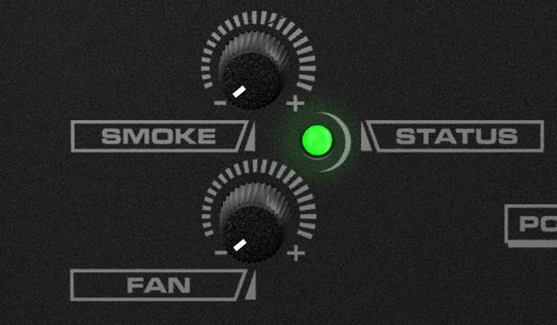 Rotary Knob Function SMOKE Turn haze on/off, adjust output volume from 0~100% FAN Adjust fan speed from 20%~100% Remote