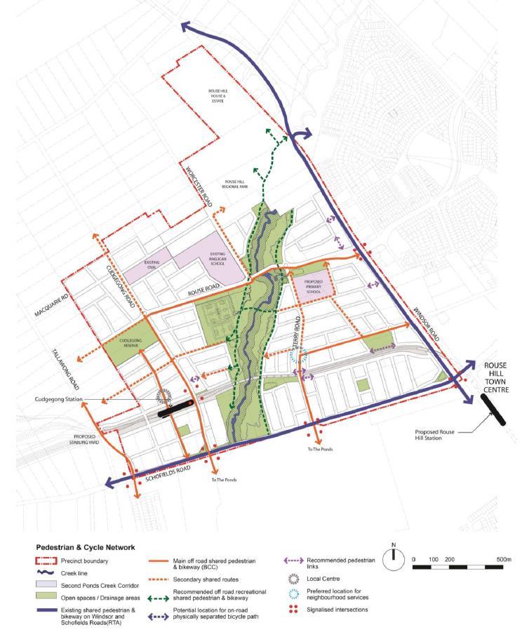 Additional pedestrian and cycle connections are proposed within the Site, connecting people to the metro station, shops and park. These connections include: 3.