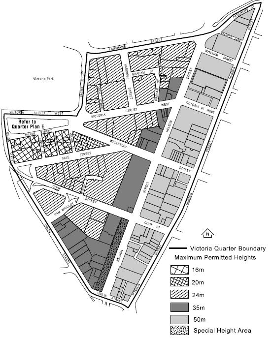 the adjacent K-Rd precinct. The height limits are set to ensure buildings are not higher than those on K-Road, are below the Mt Eden height protection plane and to reflect the underlying topography.