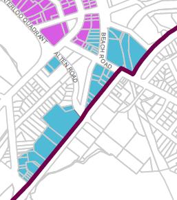 Regeneration area: Beach Road /Alten Road/Stanley Street This area is under pressure for regeneration at a greater height and intensity than is currently provided for in the Auckland District Plan