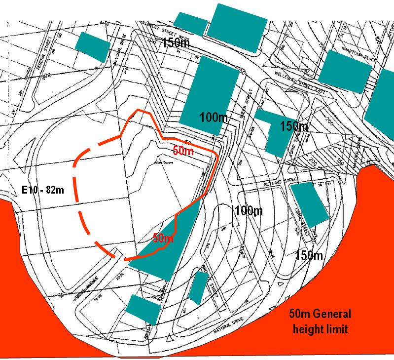 A large part of the area relies on the contours of the view protection plane which allow for building height that would overly