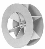 This impeller is suitable for air containing granular material, sawdust, grain, particle laden industrial process air or gases.