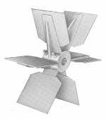 This impeller is designed for heavy or abrasive dust, conveying of air or gases containing sticky material that would have a tendency to build up on other types of impellers.