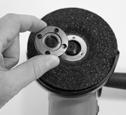 INSTALLING THE GRINDING WHEEL Improper installation of the grinding wheel and clamp nut can cause damage to the grinding wheel and grinder. Check to be sure the grinder is unplugged.