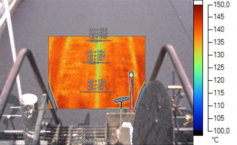 Centerline Stripe Temperature Variation Infrared image shows continuous cool centerline stripe Digital