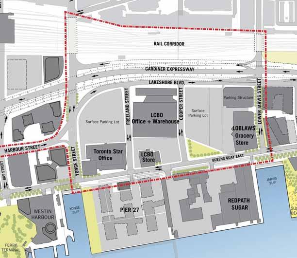Waterfront Toronto / Perkins + Will Lower Yonge Transportation Master Plan Environmental Assessment buildings will be provided to allow for view corridors and pedestrian access from Queens Quay East