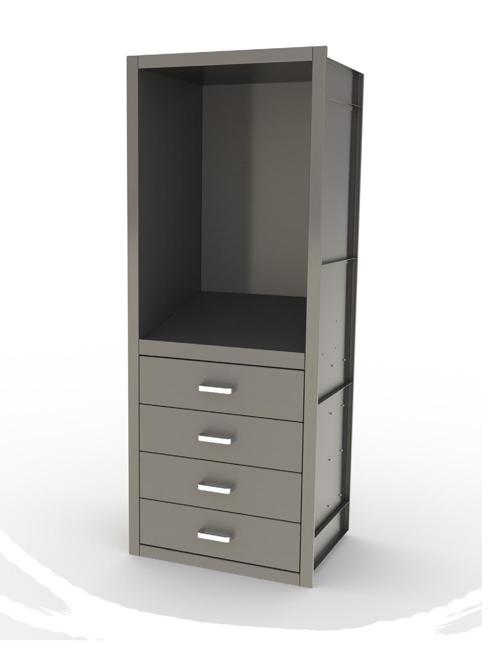 Desk Cabinets Base Cabinets Free standing Fully welded construction Standard handles Fully welded construction Full CAD renderings Engineered room layouts in CAD based on customer provided drawing