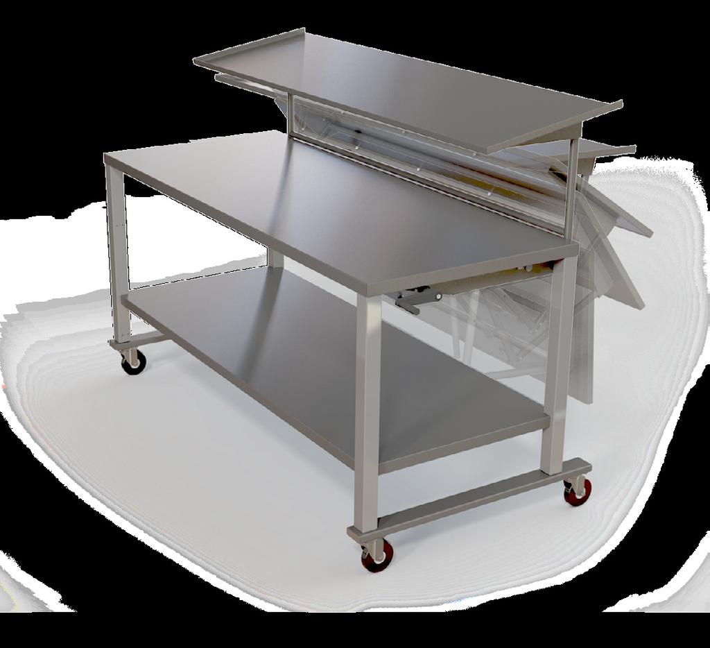 18"W x 36"D x 36"H 16"W x 32"D x 34"H 14"W x 28"D x 32"H Fold down top shelf with lip (space saving feature!