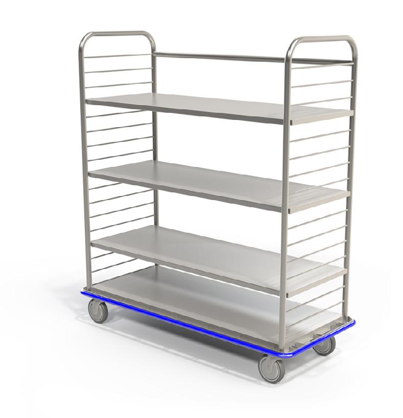 guard rail 6" composite directional locking casters Adjustable solid shelf (non roll out) Adjustable perforated shelf (non roll out) Adjustable wire shelf (non roll out) Fixed shelving Wire grid on