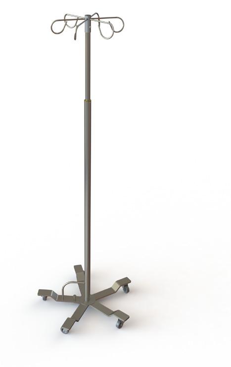 operated 4-leg stand Welded base IVS-4002 Two hook design Full welded stainless steel construction Height adjustment range: 36" 58" 2" swivel casters MYO-2000 Mobile base MYO-2000 Removable 21 1/4" x