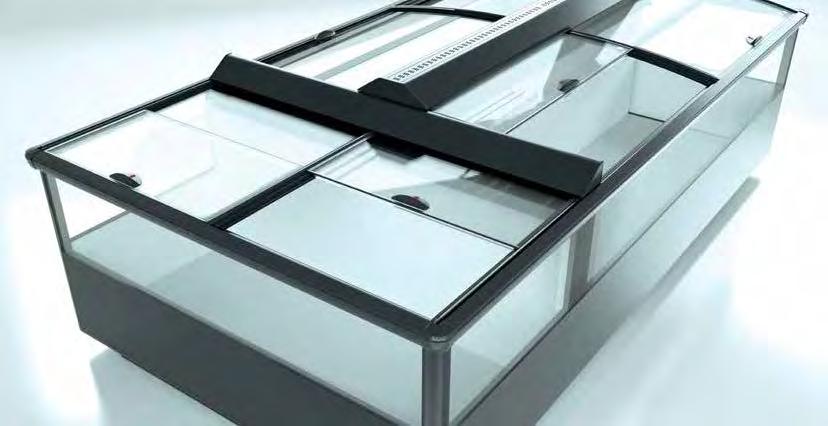 Energy-free Covers Glass covers for refrigeration and chest freezers: EcoFlex Push The advantages at a glance Large opening -> Several customers can serve themselves simultaneously Modern display