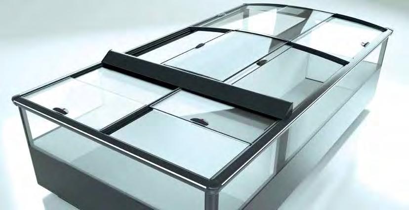 Energy-free Covers Glass covers for refrigeration and chest freezers: EcoFlex Push T The advantages at a glance Particularly large opening with rapid access from both sides Attractive look, ergonomic