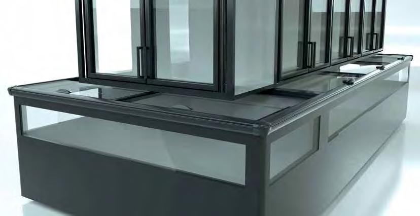 Energy-free Covers Glass covers for refrigeration and chest freezers: EcoFlex Push Combi The advantages at a glance Especially narrow frame for sealing the space between the chest and the wall