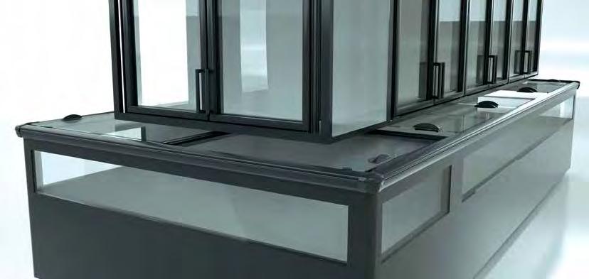 Energy-free Covers Glass covers for refrigeration and chest freezers: EcoFlex Slide Combi The advantages at a glance Frameless glass cover with a modern, high-quality look Optional LED lighting on