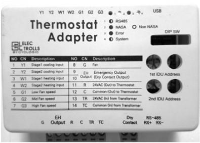 External Controls 24vac Thermostat Adapter TADPT2 Adapter can control one or two DVMS indoor units (two units controlled as a group) Can be configured to operate indoor unit as