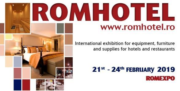 ROMHOTEL 2019 During ROMHOTEL, Romexpo s halls will become the meeting place of numerous producers, distributors and importers of furniture and textiles, electronic equipament, audio video, soft and