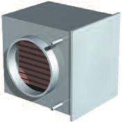 Accessories Air cooler, water, for duct mounting, RDNN Air cooler for cold water, copper pipes and aluminium fins.