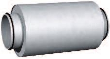 The drainage trough is made of stainless steel, connection R 1/2. Max. operating pressure 1.0 Mpa. Max. operating temperature 100 C Duct silencer, RDLD The silencer is a straight circular duct silencer with 100 mm rock wool filling.