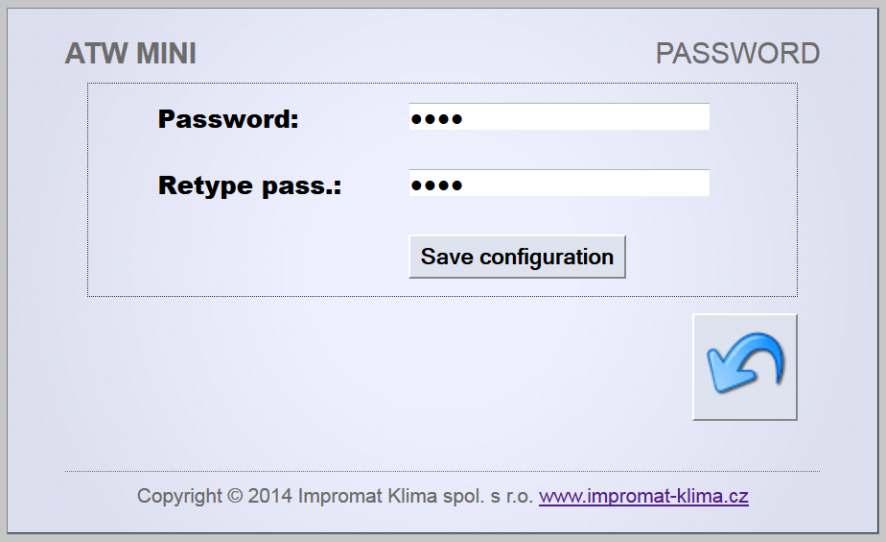 Password setting You can change your password through the web interface.