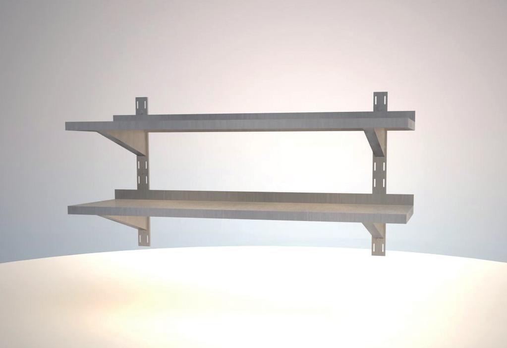 rear panel 2500000010 1200x400x600 H Wall-mounted shelves Made of AISI 304 stainless steel Solid shelf 40 mm