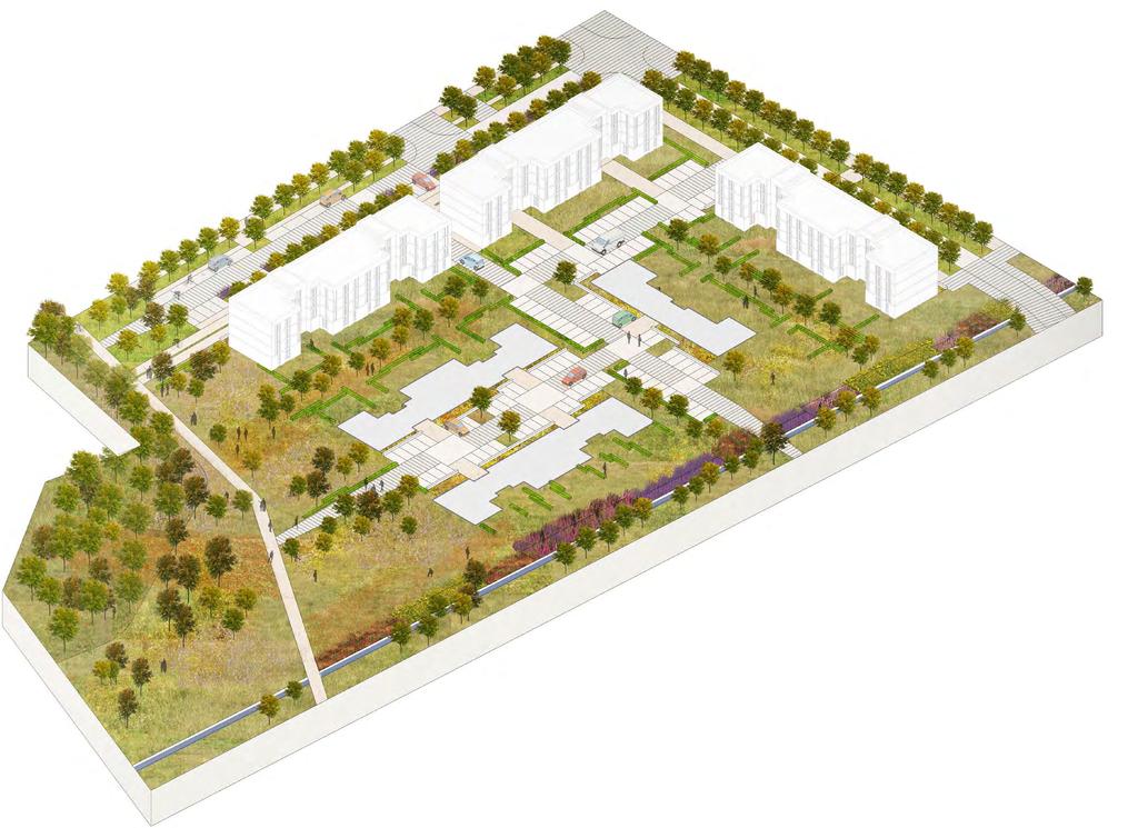 Residential Plots Plot Principles 1 3 6 2 5 7 8 4 Illustrative Axonometric: Typical Residential Plot 1 - Onstreet parking 2 - Shared surface access routes 3 - Primary frontages to perimeter with main