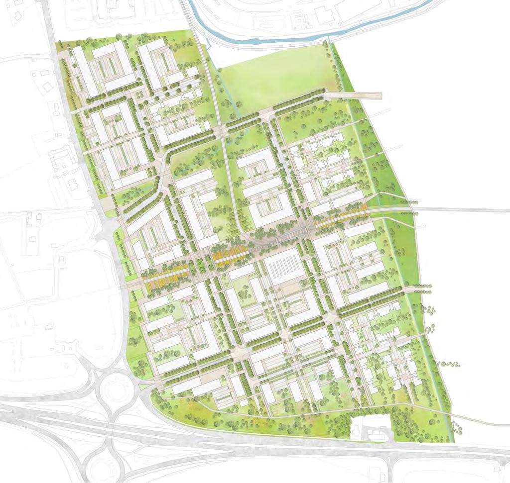 Illustrative Masterplan Movement and Access Cycle/ Foot Path Network Primary Routes (Distributor Roads) Secondary Routes (Avenues) Access Roads Residential Shared Streets The masterplan is designed