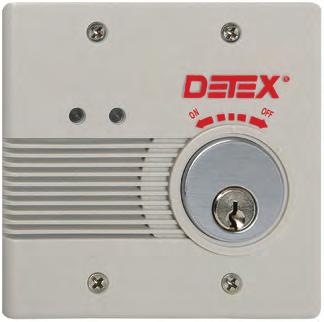 SERIES EAX-2500 AC/DC External Powered Wall Mount Exit Alarm The Detex EAX-2500 Series Exit Alarm is designed for applications requiring a hardwired AC/DC alarm on secure doors.