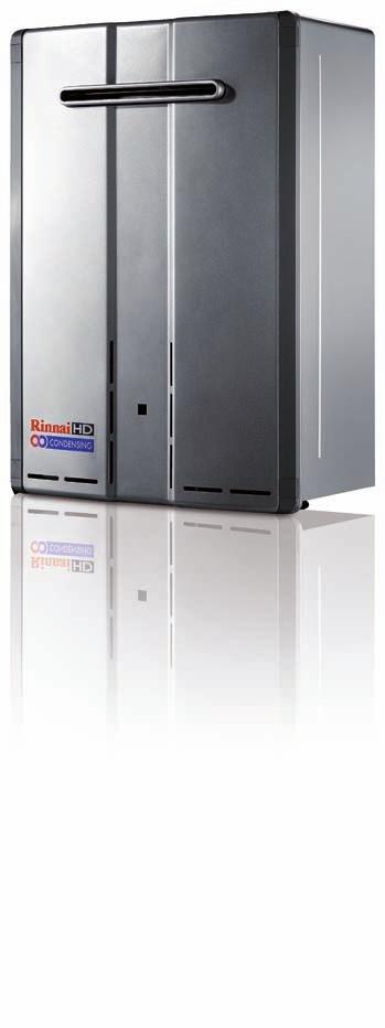 Rinnai heavy duty range Condensing Rinnai water heaters will never run out of hot water The condensing process delivers up to 107% gross thermal efficiency, which translates to significant energy