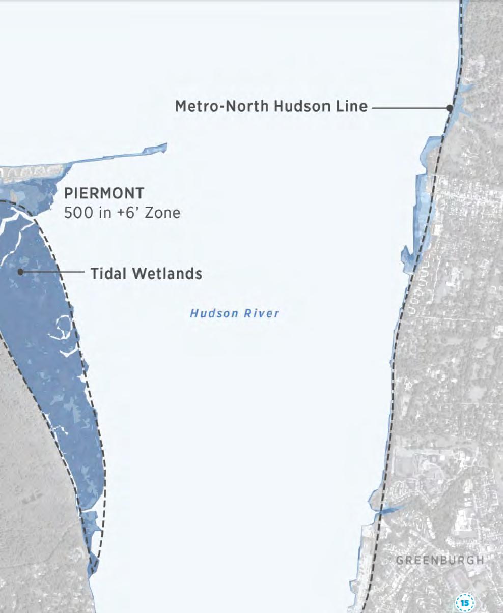 Local Impacts of Sea Level Rise At 3 ft. Portions of Metro North are flooded.