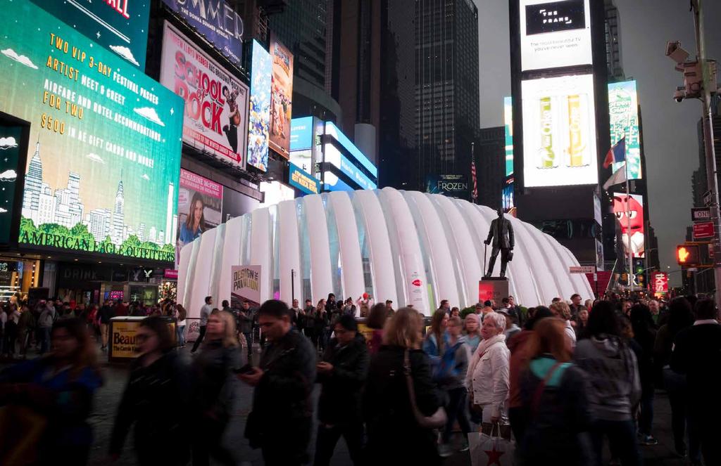 4+ Million Potential Design Lovers From May 10-22, 2019, Design Pavilion will return to New York City s Times Square serving as the public centerpiece for the City s official design week, NYCxDESIGN,